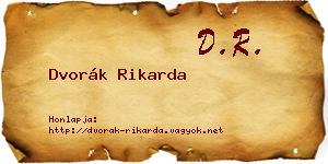 Dvorák Rikarda névjegykártya